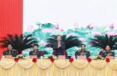 Presidente vietnamita asiste a Conferencia Militar y Política Nacional 2023  