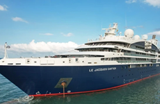Crucero de lujo francés Le Jacques Cartier llega a Phu Quoc