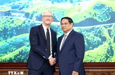 Pham Minh Chinh recibe al director ejecutivo de Apple Tim Cook