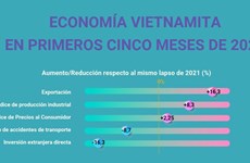 Economía de Vietnam en los primeros cinco meses de 2022