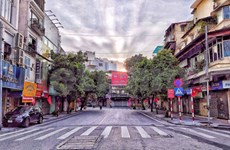 Hanoi apacible durante los días de distanciamiento social