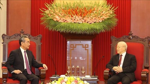 Máximo dirigente partidista de Vietnam recibe al canciller chino