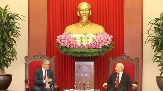 Máximo dirigente de Vietnam recibe al primer ministro de Australia