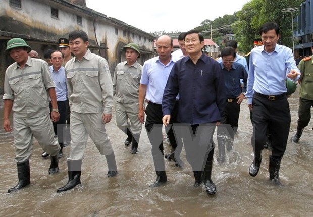 Inspecciona presidente superacion de secuelas en Quang Ninh hinh anh 1
