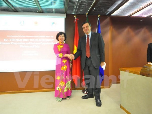 Debaten Vietnam e Italia fomento de cooperacion economica hinh anh 1