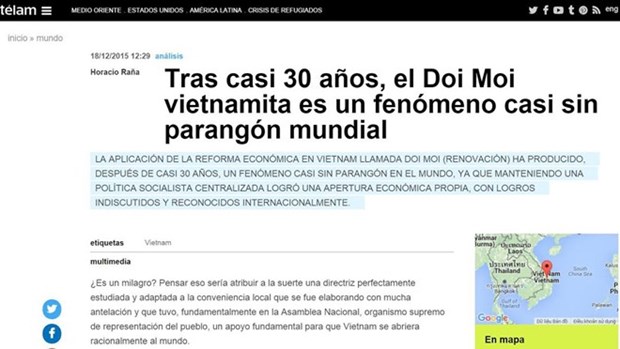 Prensa argentina destaca logros de Doi moi hinh anh 1