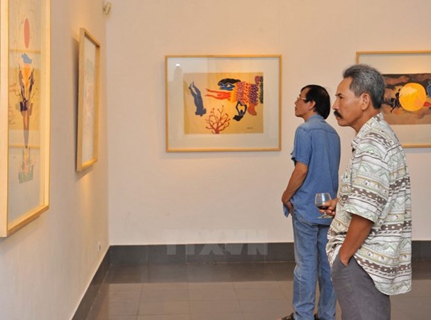 Inauguran exposicion artistica Vietnam - Malasia - Tailandia hinh anh 1