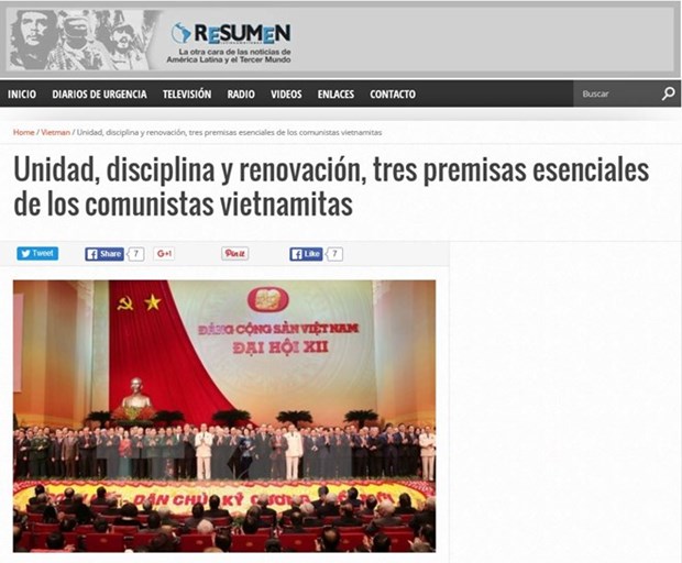Medio de comunicacion argentino elogia exito del Congreso del PCV hinh anh 1