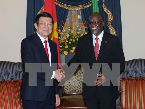 Concluye presidente de Vietnam visita a Tanzania hinh anh 1