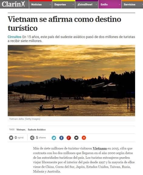 Prensa argentina publica sobre el desarrollo turistico de Vietnam hinh anh 1