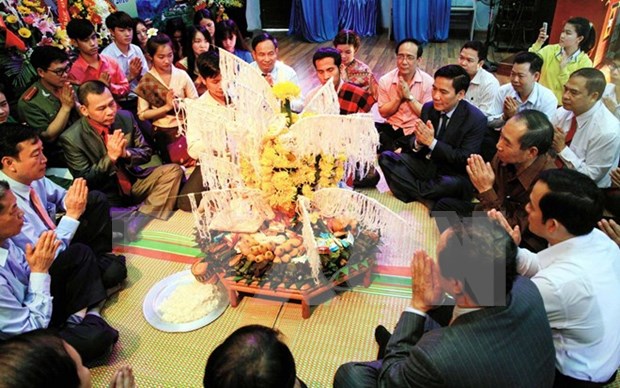 Celebran fiesta laosiana de Bunpimay en Thai Nguyen hinh anh 1