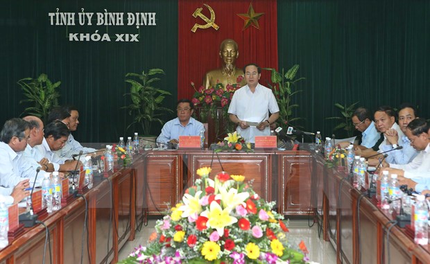 Presidente vietnamita realiza visita de trabajo a provincia central hinh anh 1