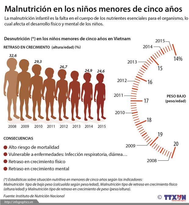 [Infografia] Malnutricion en los ninos de menores de cinco anos en Vietnam hinh anh 1