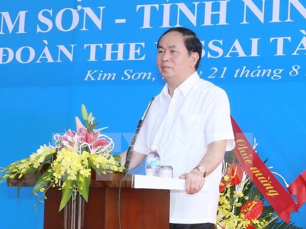 Presidente de Vietnam testimonia reinauguracion de antigua escuela en Ninh Binh hinh anh 1