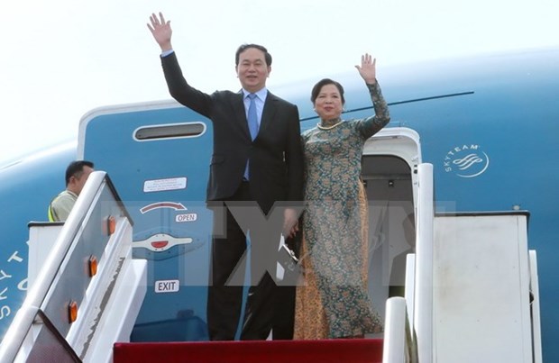 Presidente de Vietnam viaja a Cuba para visita oficial hinh anh 1