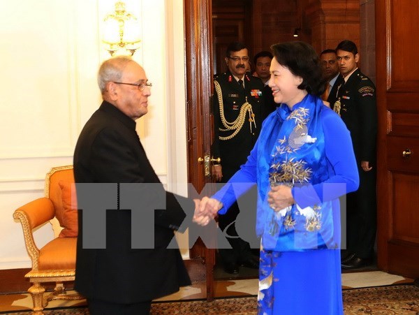 Lider parlamentaria de Vietnam dialoga con presidente de India hinh anh 1