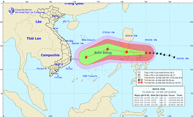 Vietnam se prepara ante la amenaza del tifon Nock-Ten hinh anh 1