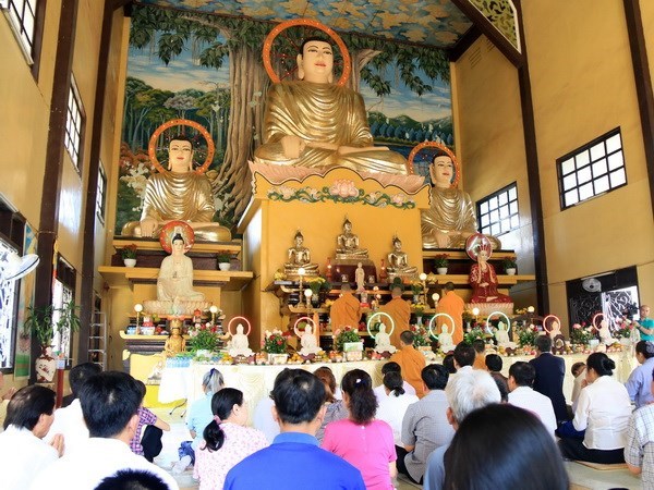 Rinden homenaje a expatriarca del centro del budismo vietnamita en Laos hinh anh 1
