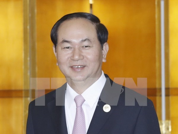 Presidente de Vietnam se reune en China con lideres de diversos paises hinh anh 1