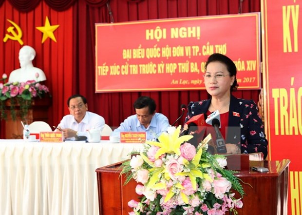 Presidenta del Parlamento vietnamita responde a preguntas de electores hinh anh 1