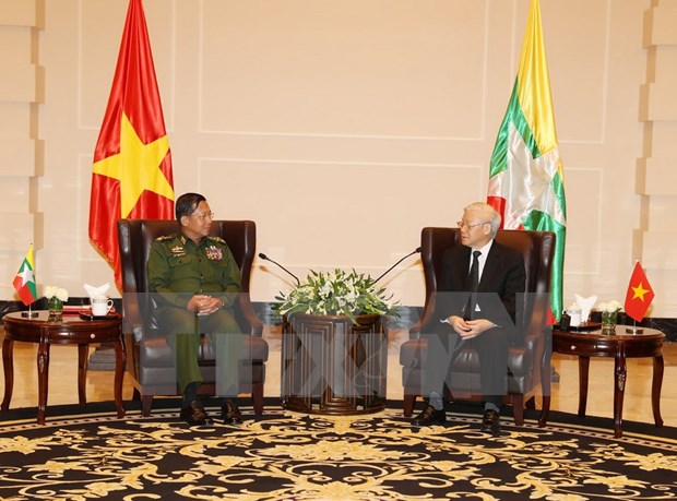 Dirigente partidista vietnamita resalta cooperacion con Myanmar en defensa hinh anh 1