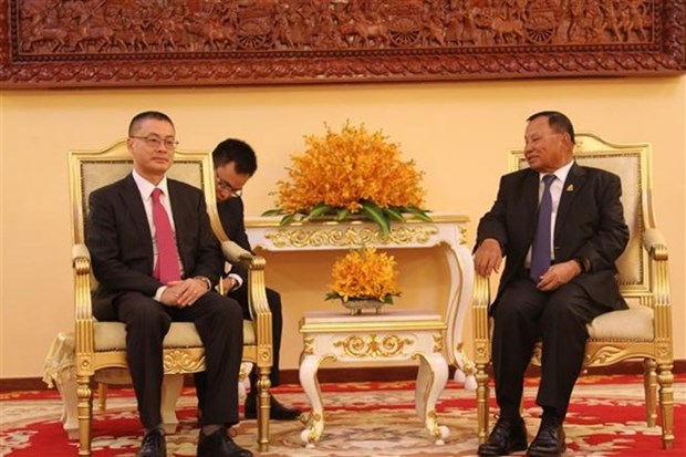 Entregan obsequios de Parlamento vietnamita al Senado de Camboya hinh anh 1