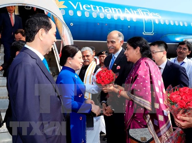 Presidente de Vietnam llega a la India para iniciar visita estatal hinh anh 1