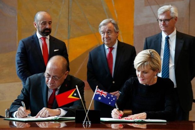 Australia y Timor Leste firman tratado de limites maritimos hinh anh 1