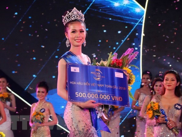 Nguyen Thi Kim Ngoc gana corona de Reina del Mar Global de Vietnam 2018 hinh anh 1