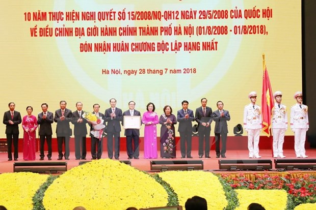 Hanoi conmemora 10 anos de ampliacion de su demarcacion administrativa hinh anh 1