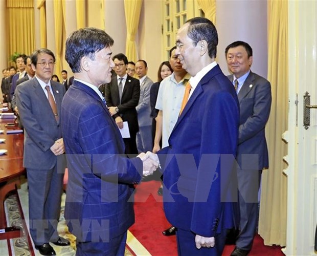 Presidente de Vietnam recibe a delegacion empresarial japonesa hinh anh 1