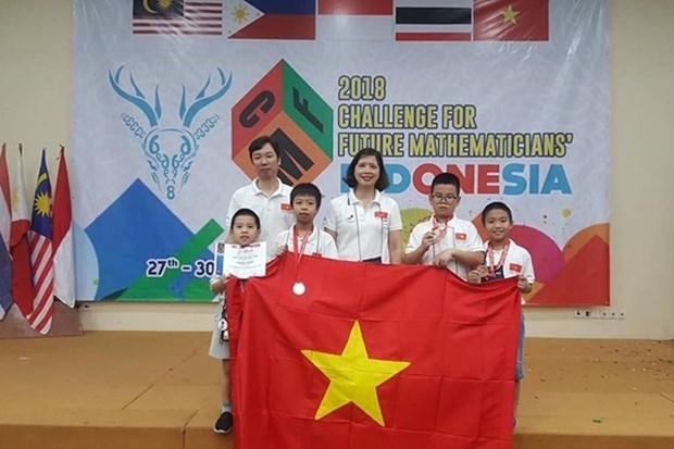 Gran exito de estudiantes vietnamitas en concurso internacional de matematica hinh anh 1