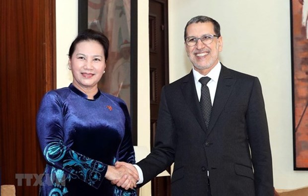 Recibe primer ministro de Marruecos a la presidenta de la Asamblea Nacional de Vietnam hinh anh 1