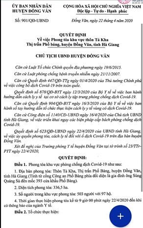 Aplica Ha Giang medidas de bloqueo en otras areas por COVID-19 hinh anh 1