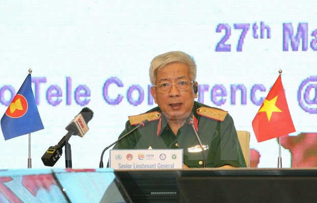 Organizan teleconferencia entre cuerpo medico militar de la ASEAN en respuesta al COVID-19 hinh anh 1