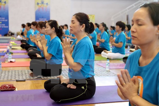 Celebraran en Vietnam Dia Internacional del Yoga hinh anh 1