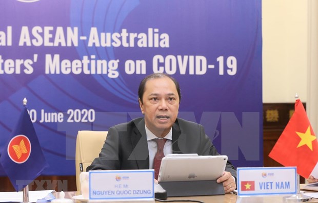 ASEAN y Australia celebran videoconferencia especial sobre COVID- 19 hinh anh 1