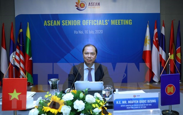 Efectuan reunion en linea de altos funcionarios de la ASEAN hinh anh 1