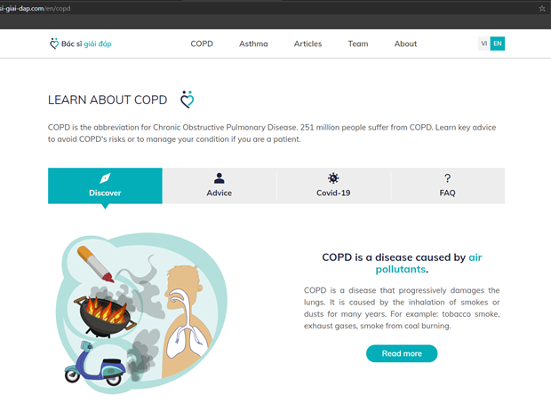 Lanzan en Vietnam sitio web sobre enfermedades respiratorias hinh anh 1
