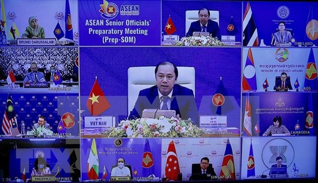 Efectuan reuniones de ministros de Relaciones Exteriores y de Economia de la ASEAN hinh anh 1