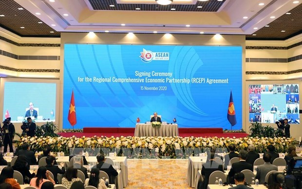 Aprecian Tailandia y Singapur la firma del acuerdo de RCEP hinh anh 1