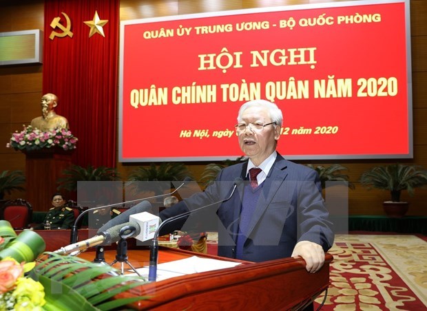 Maximo dirigente de Vietnam destaca cumplimiento de misiones de defensa en 2020 hinh anh 1