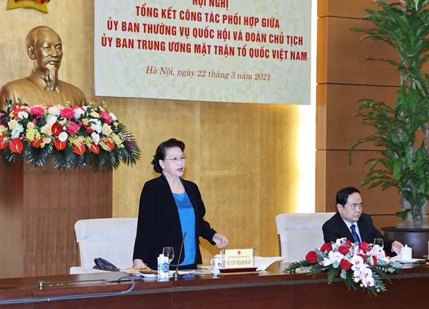 Fortalecen coordinacion entre el Parlamento y Frente de la Patria de Vietnam hinh anh 1