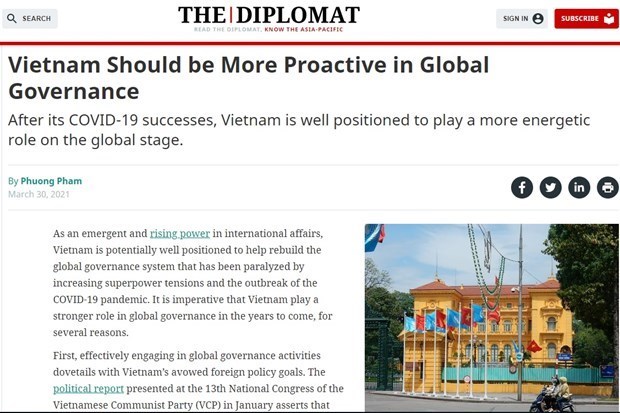 Vietnam deberia ser mas proactivo en gobernanza global, segun prensa internacional hinh anh 1