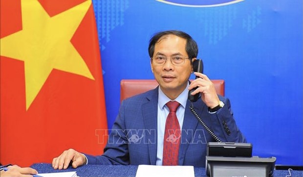 Canciller de Vietnam sostiene conversaciones telefonicas con sus homologos de Singapur e India hinh anh 1