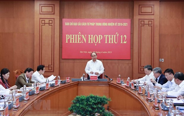 Presidente vietnamita encabeza reunion de la Direccion Central para Reforma Judicial hinh anh 1