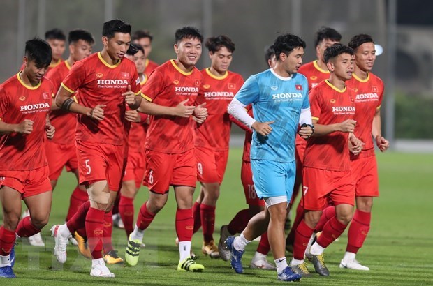 Seleccion vietnamita de futbol se someten a pruebas de COVID-19 antes de jugar con Jordania hinh anh 1
