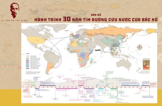 Lanzan mapa del viaje del Tio Ho para buscar el camino de salvacion nacional hinh anh 1