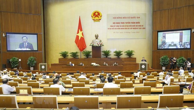 Titular del Parlamento de Vietnam preside conferencia de balance sobre elecciones hinh anh 1
