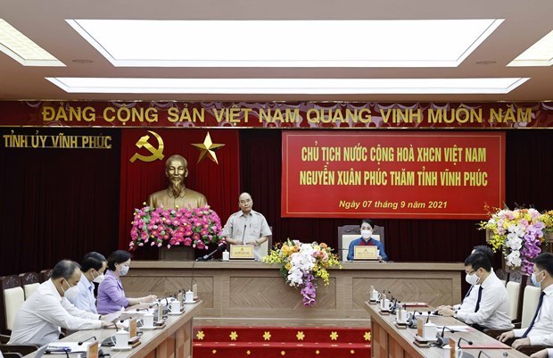 Presidente de Vietnam realiza visita de trabajo a provincia nortena de Vinh Phuc hinh anh 1